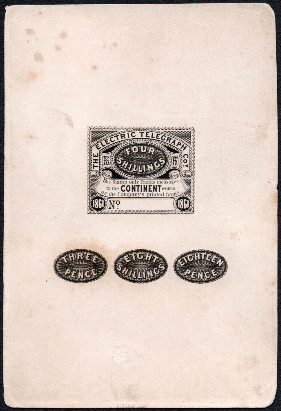 Electric Telegraph Company Continental Service Proofs.