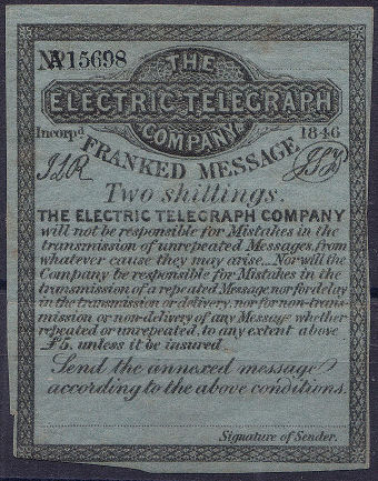 Electric Telegraph Company 2s. A15698