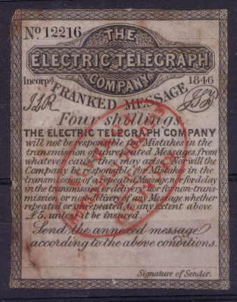 Electric Telegraph Company 4s. 12216