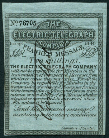 Electric Telegraph Company 1s RH10 76705