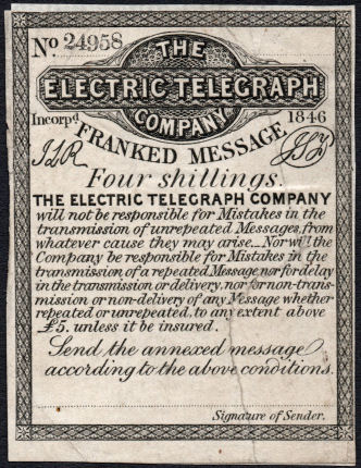 Electric Telegraph Company 4s. 24958