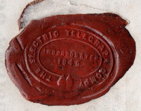 Electric Telegraph Company Stationery 1856 - seal.
