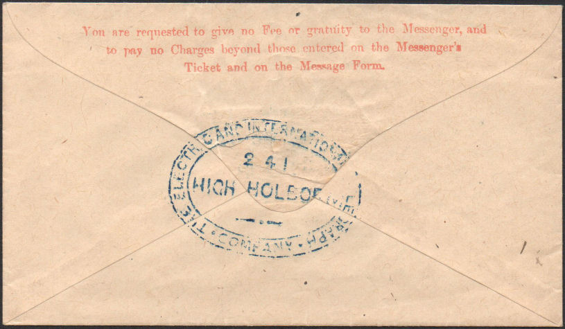 Electric Telegraph 'High Holborn' - back.