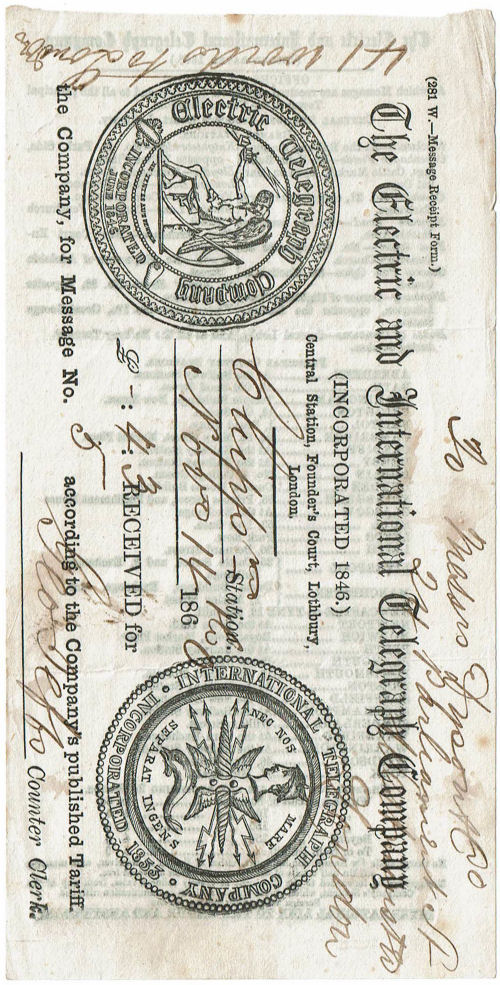 ET Nov 1860 receipt - front.