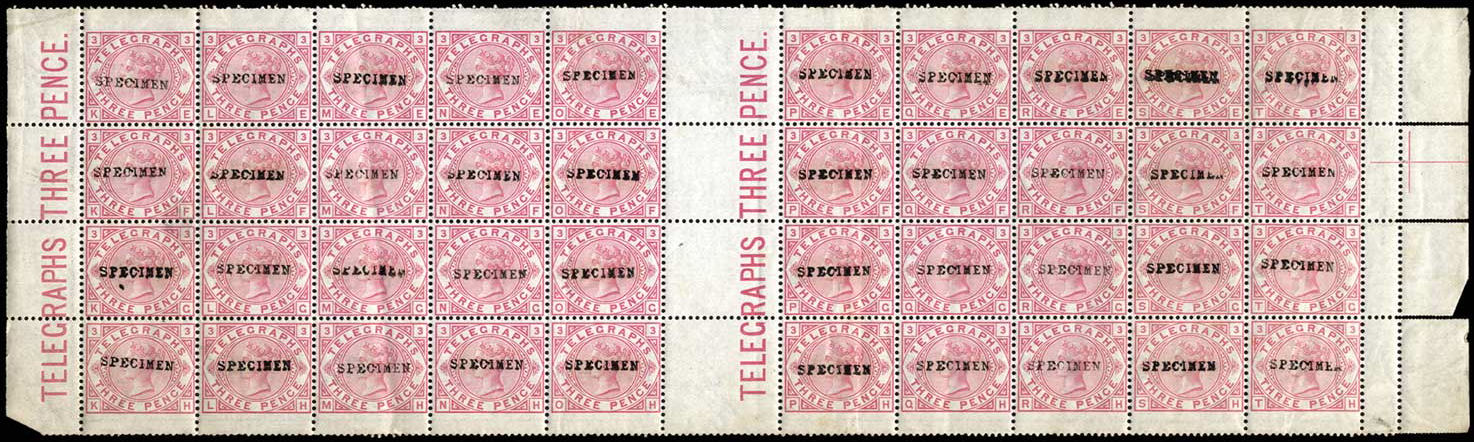 Post Office Telegraph 1d imprimaturs