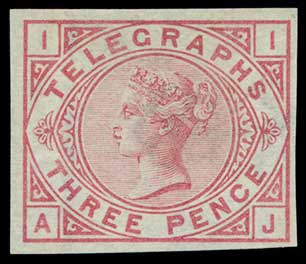 Post Office Telegraph 3d plate 1 imprimatur