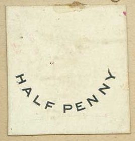 Post Office Telegraph 1d imprimaturs - halfpenny die