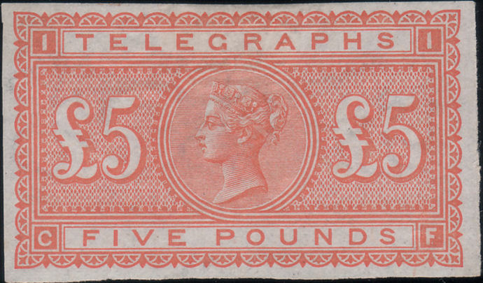 Post Office Telegraph £5 imprimatur
