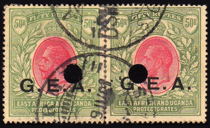 Army Signals on 2 x 50R, 1921 hand-stamp