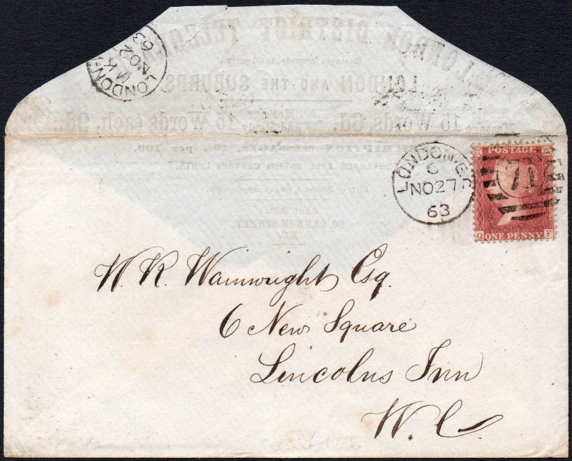 1863 Telegram Envelope - outside