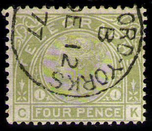 Post Office Telegraph 4d plate-1
