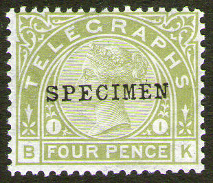 Post Office Telegraph 4d plate-1a