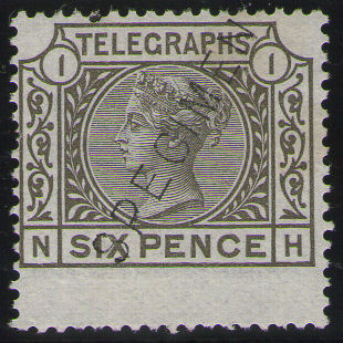 Post Office Telegraph 6d plate-1