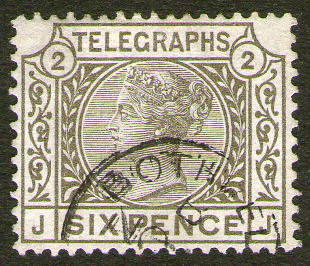 Post Office Telegraph 6d plate-2 on Crown