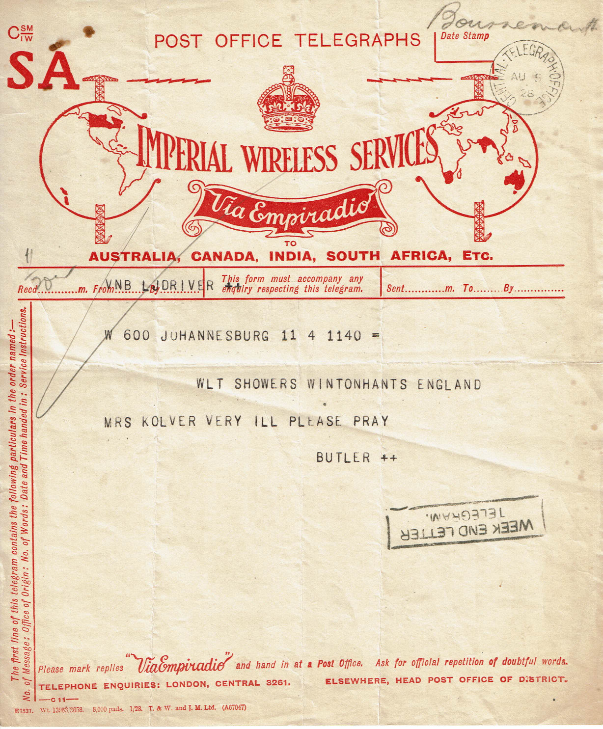 Imperial Wireless SA - January 1928