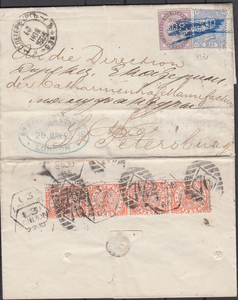 Post Office Telegraph halfpennies used postally - 1883