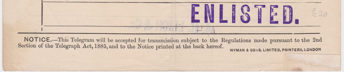 6d A1S/E Post Office Telegraph Form - front