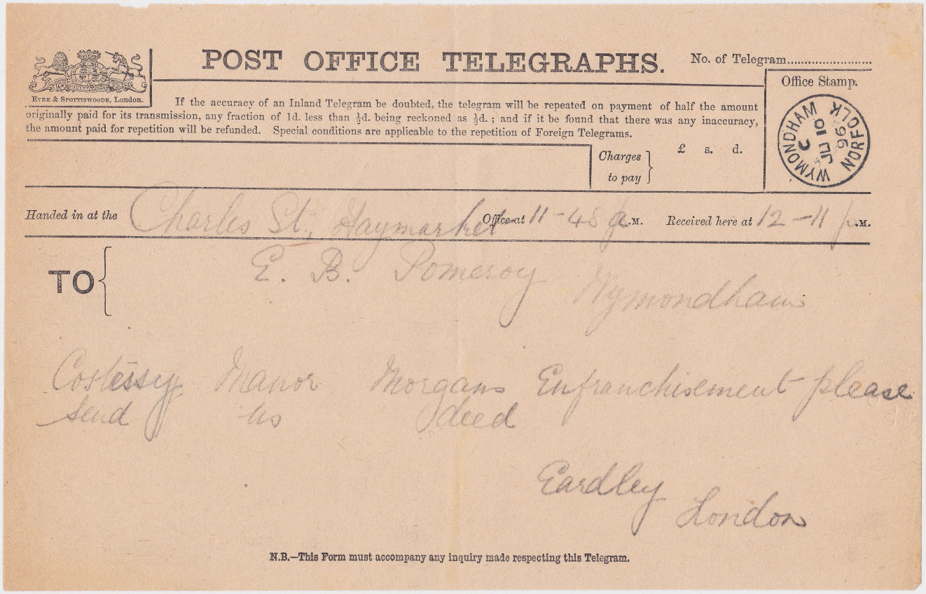 PO Telegraph Form - 10-6-96