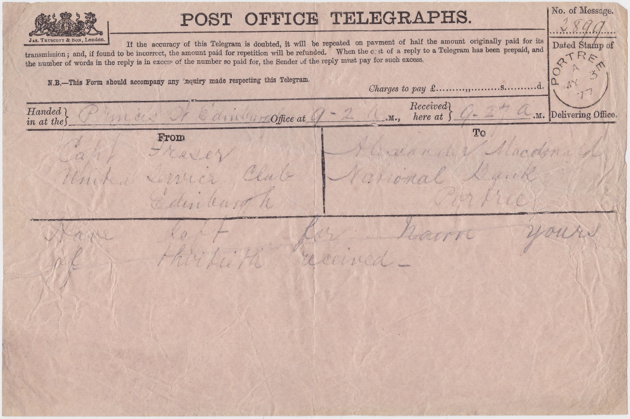 PO Telegraph Form - 3-5-77
