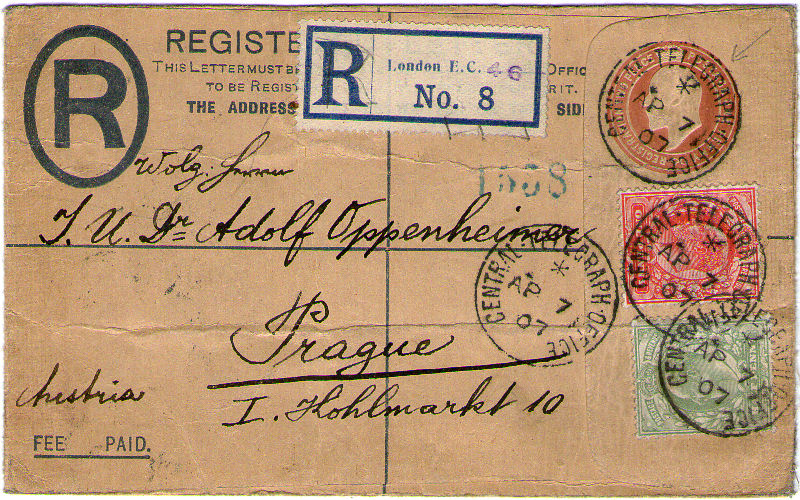 Registered cover with Telegraph Cancel