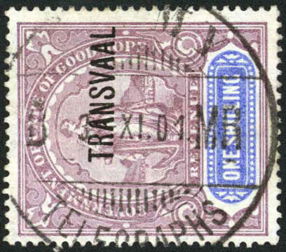 Transvaal overprint on COGH 1s Fiscal.